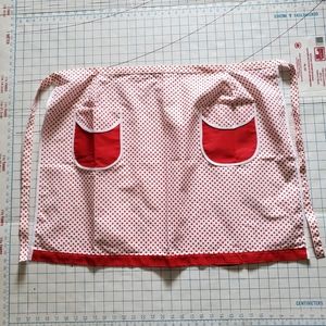 Half Apron Vintage Red White Polka Dot Pocket Italy Cottagecore